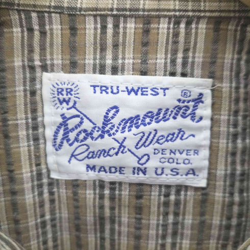 ロックマウント Rockmount 80-90S USA製 TRU-WEST ウエスタン S/S シャツ メンズ
