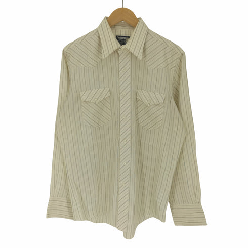 ラングラー Wrangler 80-90S USA製 ストライプ ウエスタンシャツ メンズ 16 X 35