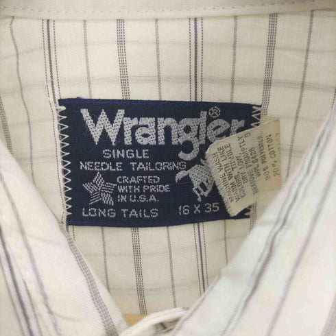 ラングラー Wrangler 80-90S USA製 ストライプ ウエスタンシャツ メンズ 16 X 35