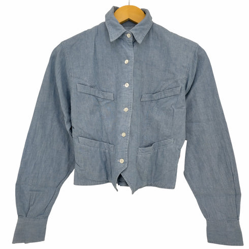バナナリパブリック BANANA REPUBLIC 80s SAFARI&TRAVEL サファリ&トラベル クロップドシャンブレーシャツ レディース 4