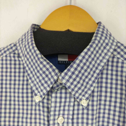 トミーヒルフィガー TOMMY HILFIGER フロント刺繍 ボタンダウン S/S チェックシャツ メンズ import:L