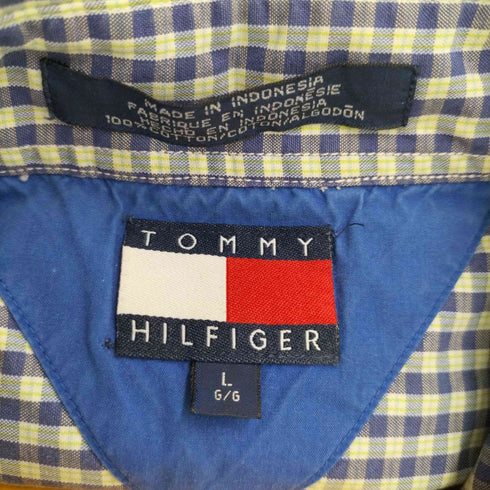 トミーヒルフィガー TOMMY HILFIGER フロント刺繍 ボタンダウン S/S チェックシャツ メンズ import:L