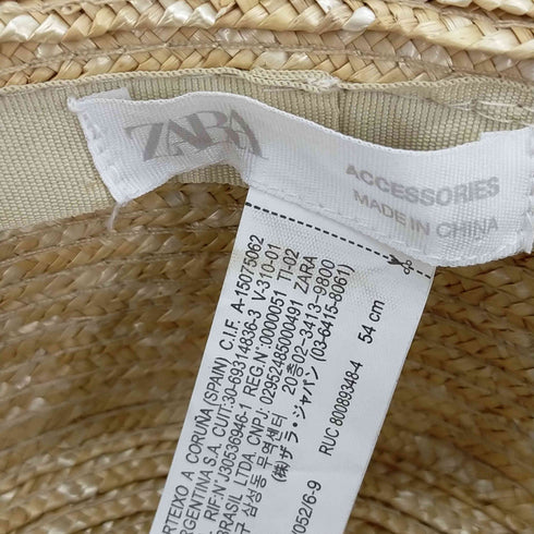 ザラ ZARA カンカン帽 麦わら帽子 ストローハット メンズ