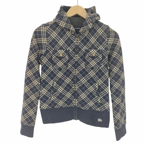 バーバリーブルーレーベル BURBERRY BLUE LABEL チェックポケットジップアップパーカー レディース JPN:38
