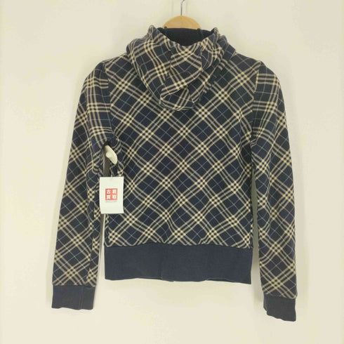 バーバリーブルーレーベル BURBERRY BLUE LABEL チェックポケットジップアップパーカー レディース JPN:38