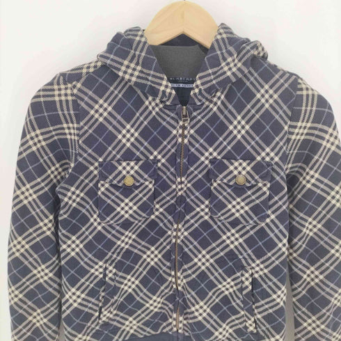 バーバリーブルーレーベル BURBERRY BLUE LABEL チェックポケットジップアップパーカー レディース JPN:38