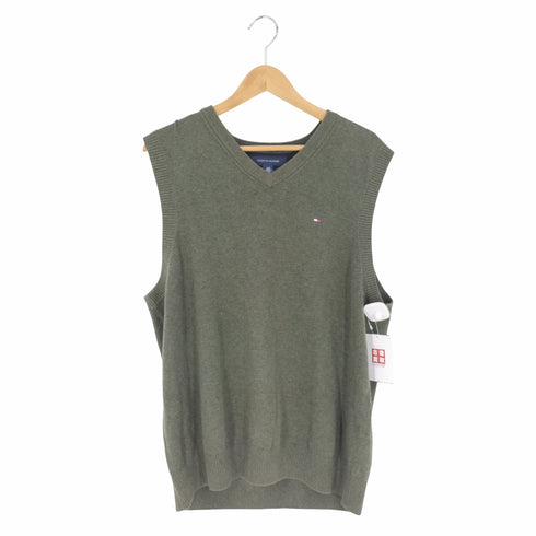 トミーヒルフィガー TOMMY HILFIGER Vネックロゴニットベスト メンズ import:L