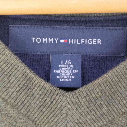 トミーヒルフィガー TOMMY HILFIGER Vネックロゴニットベスト メンズ import:L