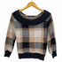 ブルーレーベルクレストブリッジ BLUE LABEL CRESTBRIDGE ブロックチェック ショルダーニット レディース 38