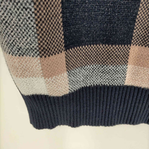 ブルーレーベルクレストブリッジ BLUE LABEL CRESTBRIDGE ブロックチェック ショルダーニット レディース 38