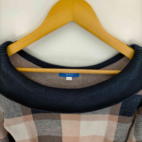 ブルーレーベルクレストブリッジ BLUE LABEL CRESTBRIDGE ブロックチェック ショルダーニット レディース 38