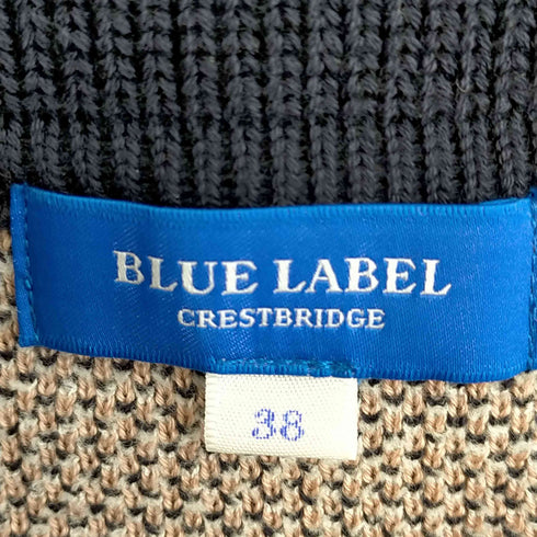 ブルーレーベルクレストブリッジ BLUE LABEL CRESTBRIDGE ブロックチェック ショルダーニット レディース 38