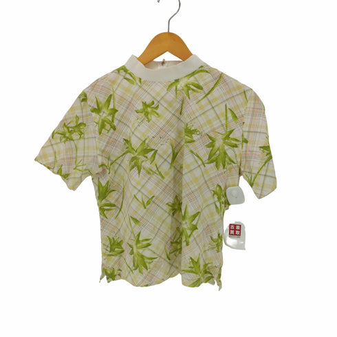 ケンゾーゴルフ KENZO GOLF チェック ユリ 柄 S/S ハイネック トップス レディース JPN:2