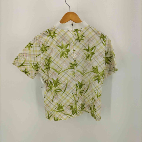 ケンゾーゴルフ KENZO GOLF チェック ユリ 柄 S/S ハイネック トップス レディース JPN:2