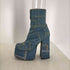 ジェフリーキャンベル Jeffrey Campbell デニムミドルブーツ レディース 37