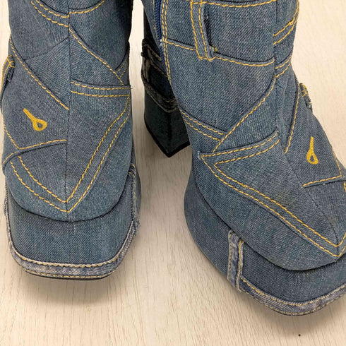 ジェフリーキャンベル Jeffrey Campbell デニムミドルブーツ レディース 37