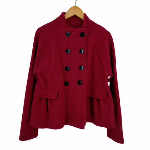 HAVREN ダブルボタン スタンドカラー ウールジャケット レディース UK:12