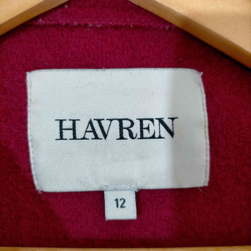 HAVREN ダブルボタン スタンドカラー ウールジャケット レディース UK:12