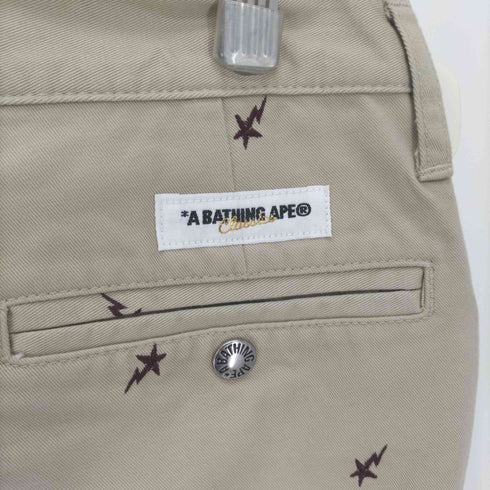 アベイシングエイプ A BATHING APE BAPE STA 総柄 刺繍 ワークパンツ メンズ JPN:S