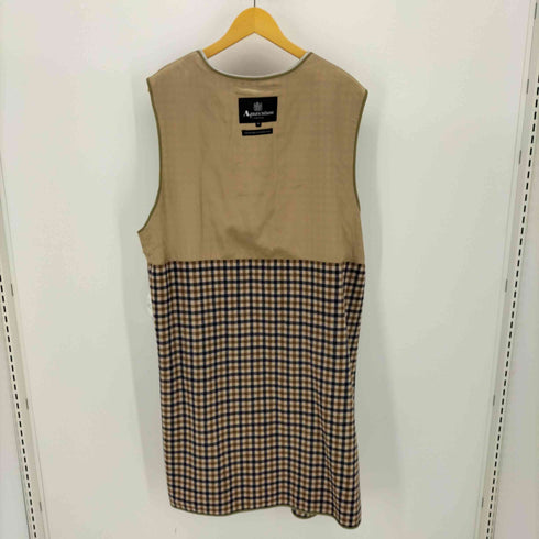アクアスキュータム AQUASCUTUM タータンチェック ウール コート ライナー ベスト レディース