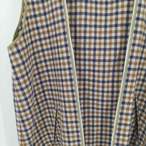 アクアスキュータム AQUASCUTUM タータンチェック ウール コート ライナー ベスト レディース