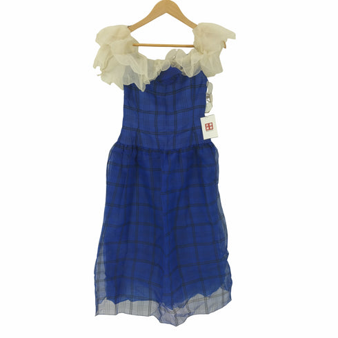 ハナエモリ HANAE MORI フリル チェック ドレス ワンピース レディース
