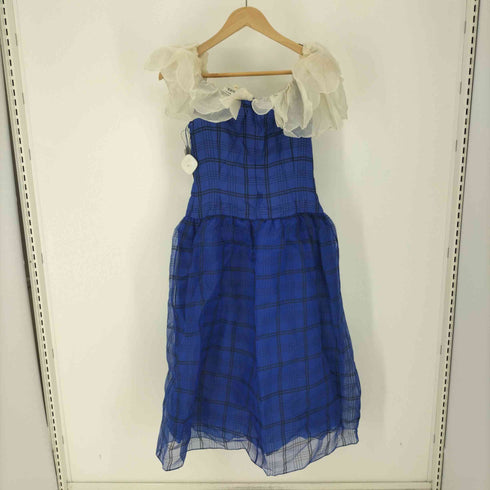 ハナエモリ HANAE MORI フリル チェック ドレス ワンピース レディース