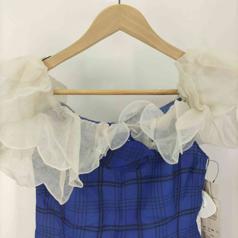 ハナエモリ HANAE MORI フリル チェック ドレス ワンピース レディース