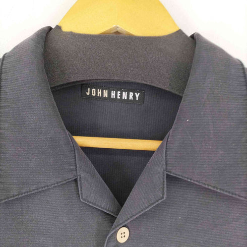 ジョンヘンリー JOHN HENRY レーヨン混 刺繍加工 開襟S/Sシャツ メンズ JPN:L