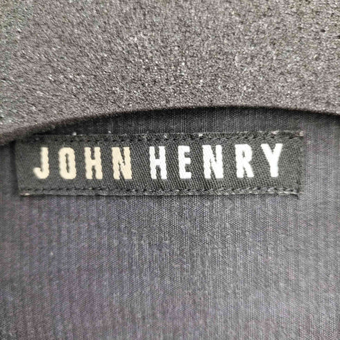 ジョンヘンリー JOHN HENRY レーヨン混 刺繍加工 開襟S/Sシャツ メンズ JPN:L