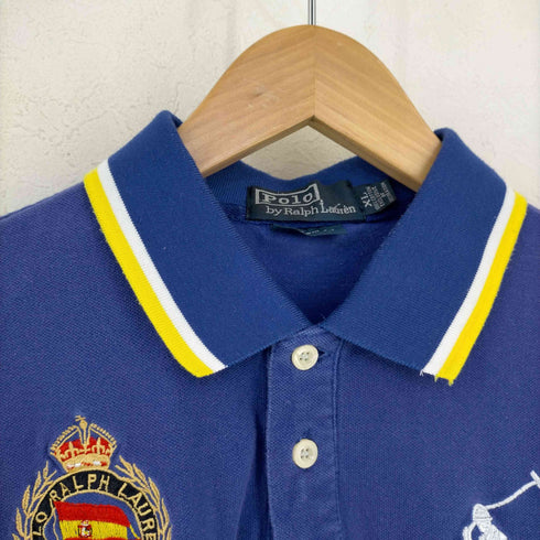 ポロバイラルフローレン Polo by RALPH LAUREN CUSTOM FIT 鹿の子 ビックポニー刺繍 ポロシャツ メンズ import:XL