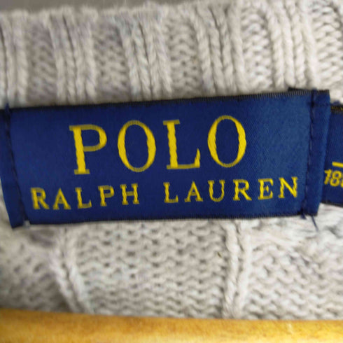 ポロラルフローレン POLO RALPH LAUREN 編み込みクルーネックニット スモールポニー刺繍 メンズ import:L