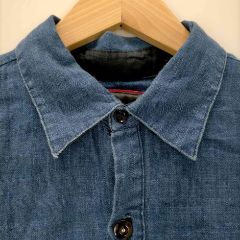 デンハム DENHAM デザインポケット リネン 長袖シャツ メンズ