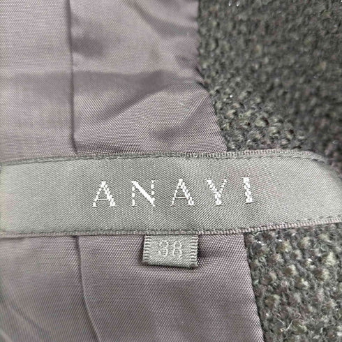 アナイ ANAYI ノーカラー ツイードジャケット レディース 38