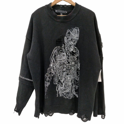 A GOOD BAD INFLUENCE アーティスト コラボ ダメージ ニット メンズ JPN:XL