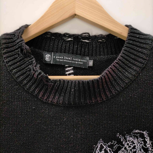 A GOOD BAD INFLUENCE アーティスト コラボ ダメージ ニット メンズ JPN:XL