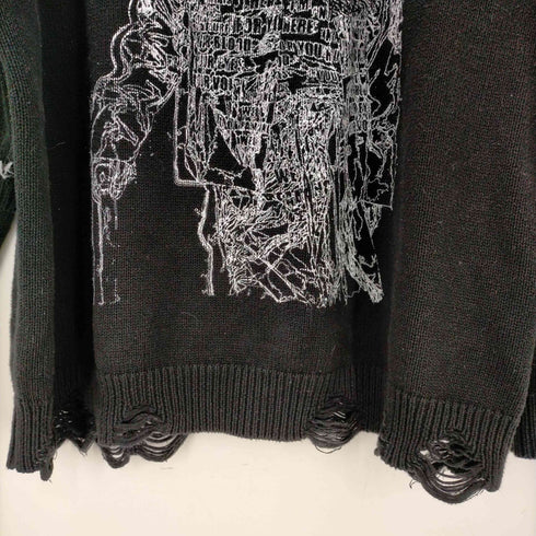 A GOOD BAD INFLUENCE アーティスト コラボ ダメージ ニット メンズ JPN:XL