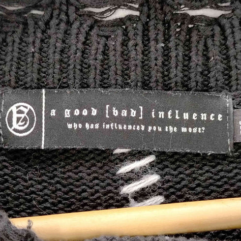 A GOOD BAD INFLUENCE アーティスト コラボ ダメージ ニット メンズ JPN:XL