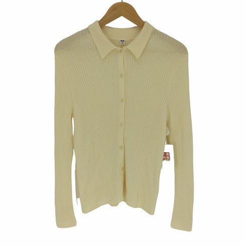 ユニクロ UNIQLO エクストラファインメリノリブポロカーディガン レディース 3XL