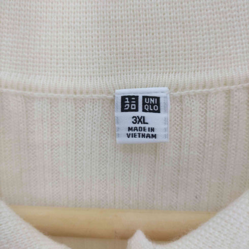 ユニクロ UNIQLO エクストラファインメリノリブポロカーディガン レディース 3XL