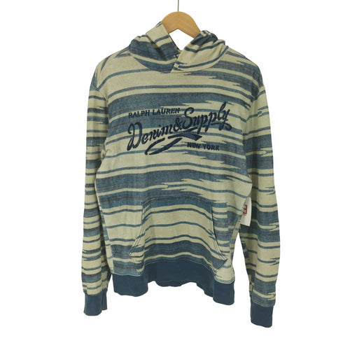 デニムアンドサプライ ラルフローレン DENIM & SUPPLY RALPH LAUREN ベロア フロッキー プリント 総柄 プルオーバー パーカー メンズ import:S