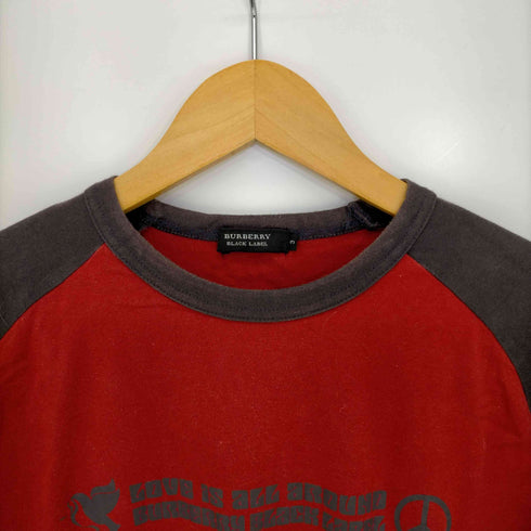 バーバリーブラックレーベル BURBERRY BLACK LABEL Y2K ラグランTシャツ ピースマーク メンズ JPN:3