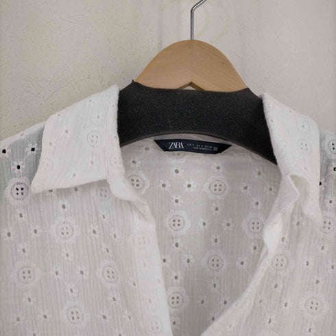 ザラ ZARA 刺し子 ガーゼブラウス レディース import:S