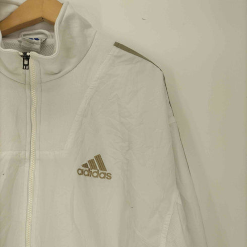 アディダス adidas 90S 裏地 メッシュ パフォーマンスロゴ 刺繍 3ストライプ ジップアップ トラック ジャケット メンズ O