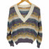 ディジット dzzit マルチボーダー Vネック ニット モヘア混 レディース import:XS