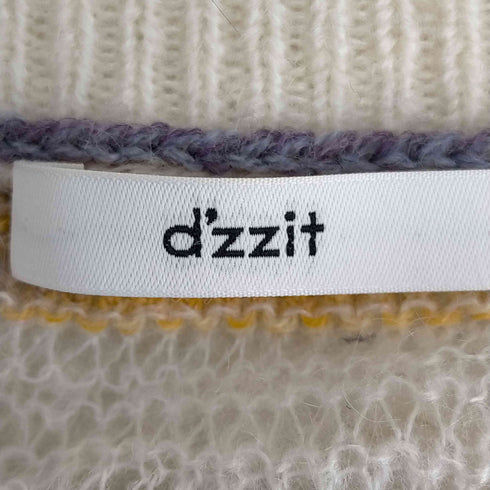 ディジット dzzit マルチボーダー Vネック ニット モヘア混 レディース import:XS