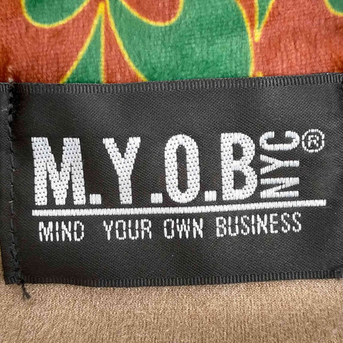 エムワイオービー エヌワイシー M.Y.O.B NYC RETRO BUTTON UP SHIRT フェイクスエード×ベルベット 切り替え カットアウトシャツ レディース FREE