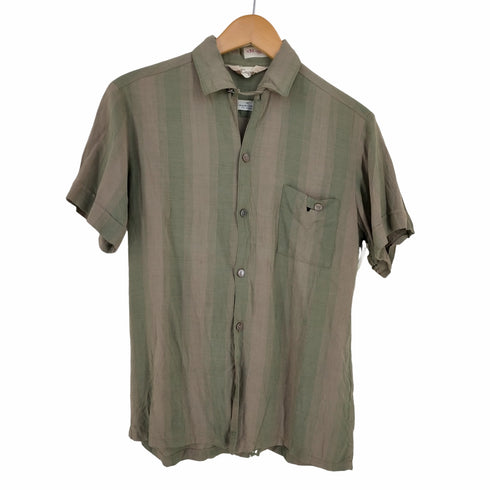 カプリ Capri オープンカラー ボックス シェルボタン レーヨン S/S シャツ メンズ