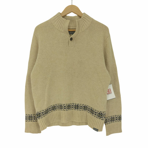 エディーバウアー Eddie Bauer 17AW 胡桃ボタン ウール混 ニット ポロ メンズ import:M
