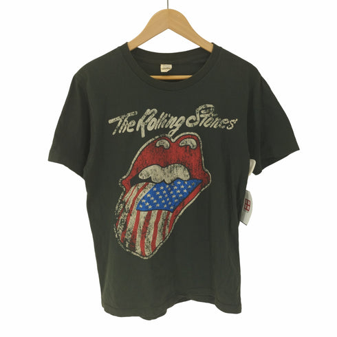 クラック加工 バンド プリント S/S Tシャツ メンズ import:L